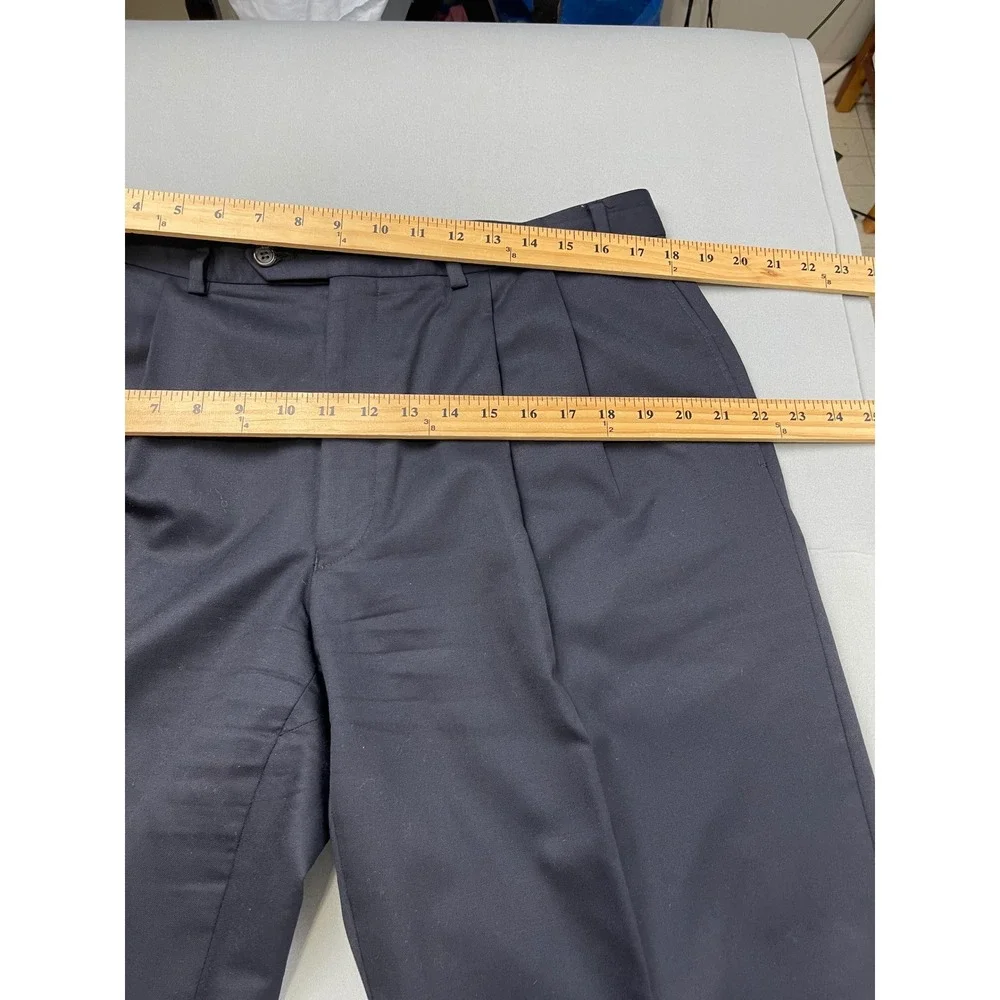 Lauren‎ Ralph Lauren Mens Wool Cashmere Pleated Cuffed Dress Pants Navy 36x30